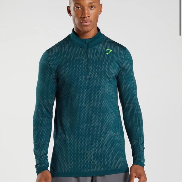 Gymshark SPORT SEAMLESS 1/4 ZIP‎ Grey Small NWT in packaging - Picture 1 of 10